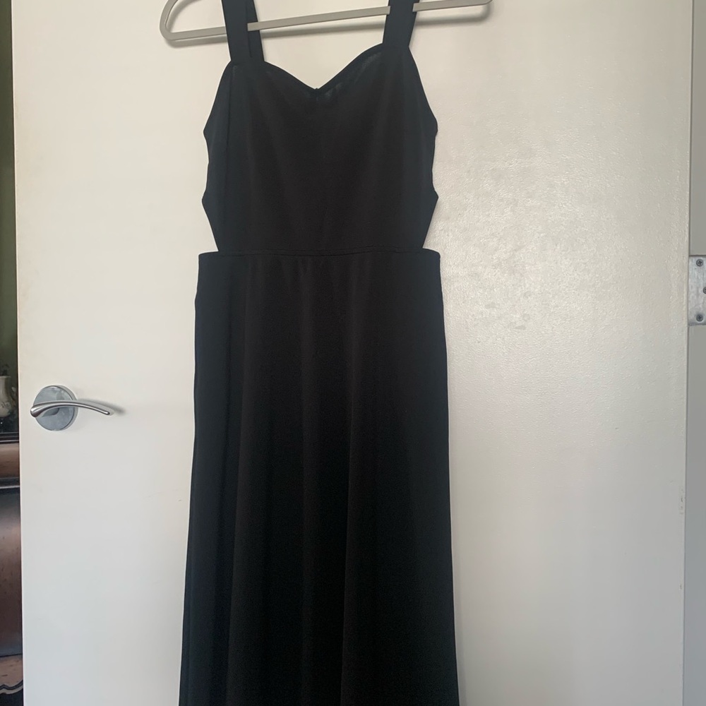 Free Press Black Sleeveless Sweetheart Midi Dress Size S - Picture 3 of 8
